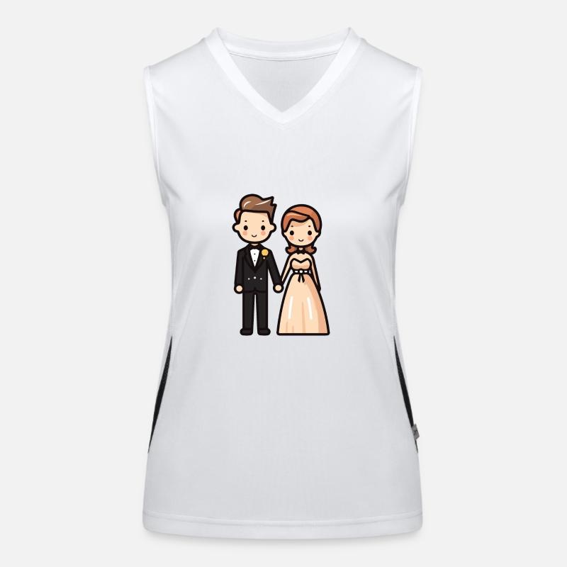 Newlyweds Wedding Women's Functional Contrast Tank Top
