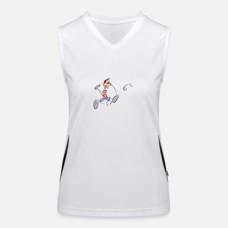 Playing a cartoon character playing golf - gift idea Women's Functional Contrast Tank Top