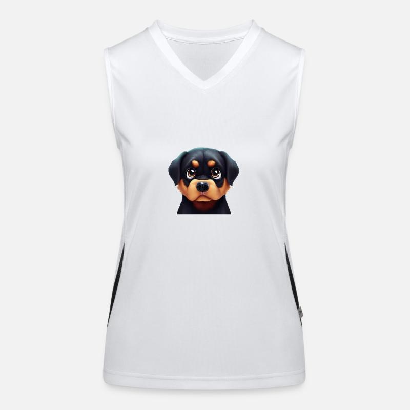 Visage amical de Rottweiler Débardeur respirant contrasté Femme