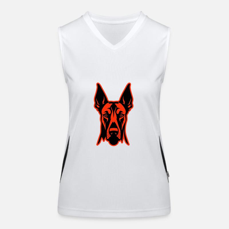 Tête de chien Doberman Débardeur respirant contrasté Femme