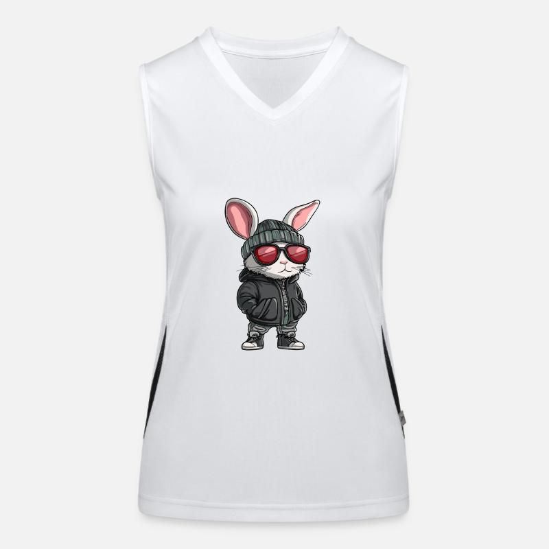 Hase Cool Comic Funktionelles Kontrast-Tank Top für Frauen