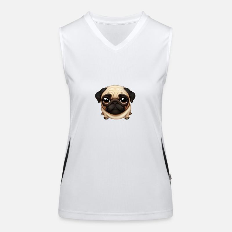 Pug Love Design Women's Functional Contrast Tank Top