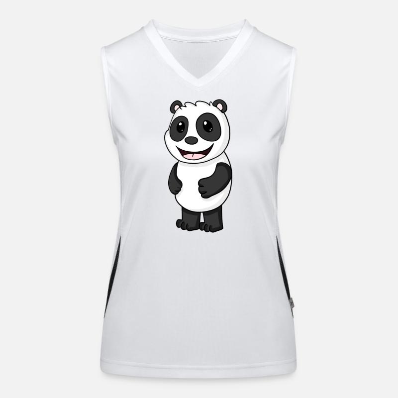 Panda Ours Mignon Débardeur respirant contrasté Femme