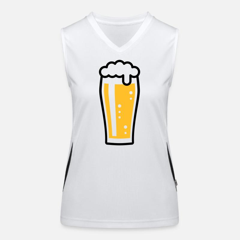 Beer Glass (Beer Drinker / Pale Ale / 2C) - Women's Functional Contrast Tank Top - white/black
