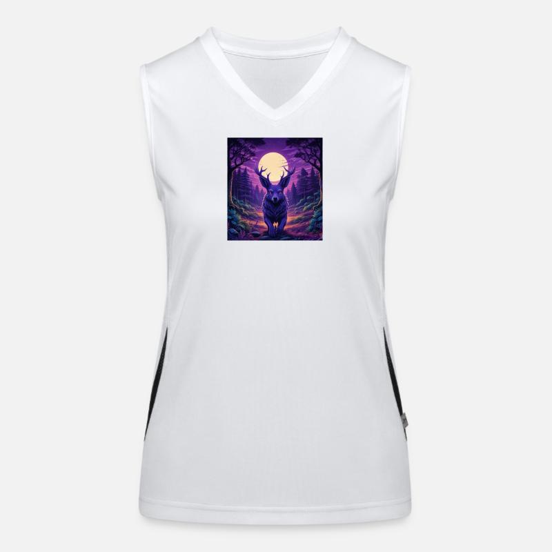 Mondlicht-Reh im Neonwald Funktionelles Kontrast-Tank Top für Frauen