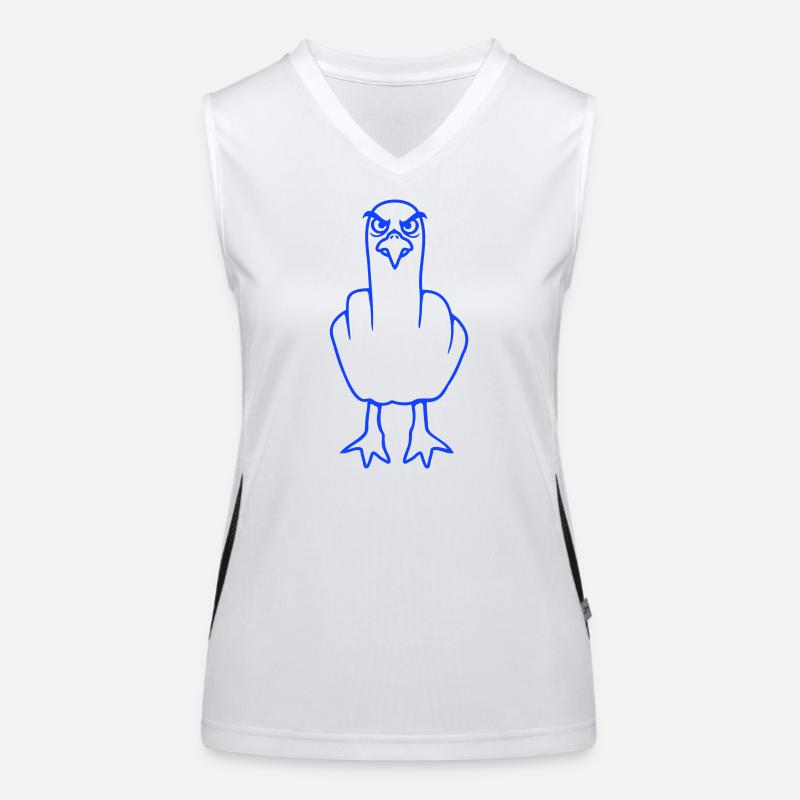 Mouette majeur insulte doigt puant vilain Débardeur respirant contrasté Femme