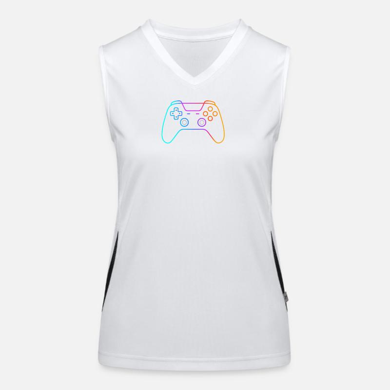 Neon Gamepad – Buntes Controller Motiv Funktionelles Kontrast-Tank Top für Frauen