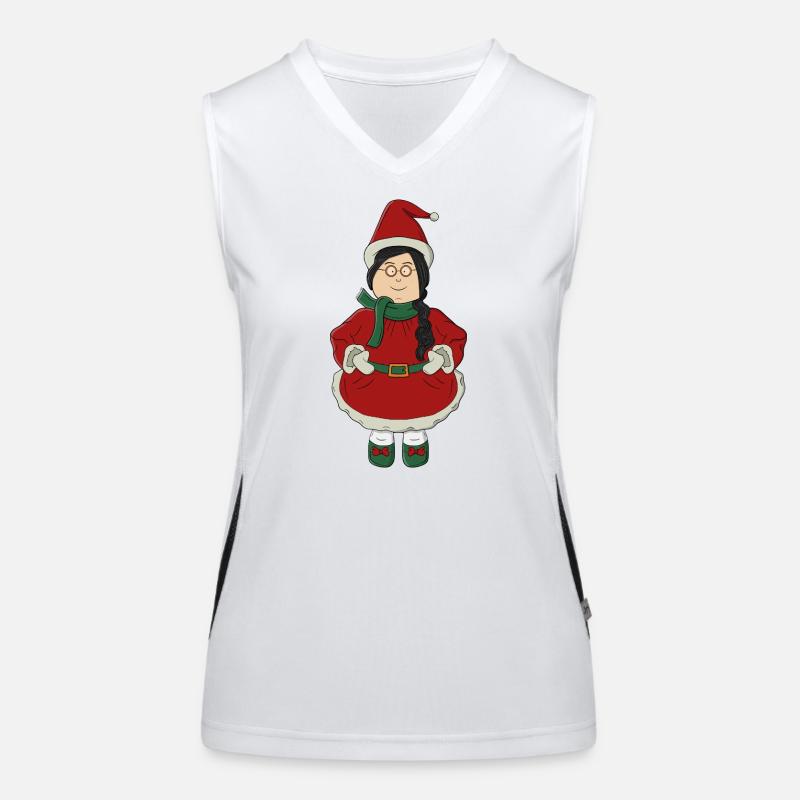 Weihnachtsmannmädchen im roten Kleid Funktionelles Kontrast-Tank Top für Frauen