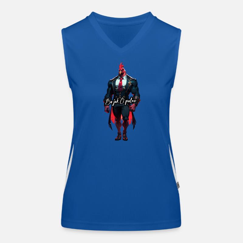 Rooster in a suit: strong style Women's Functional Contrast Tank Top