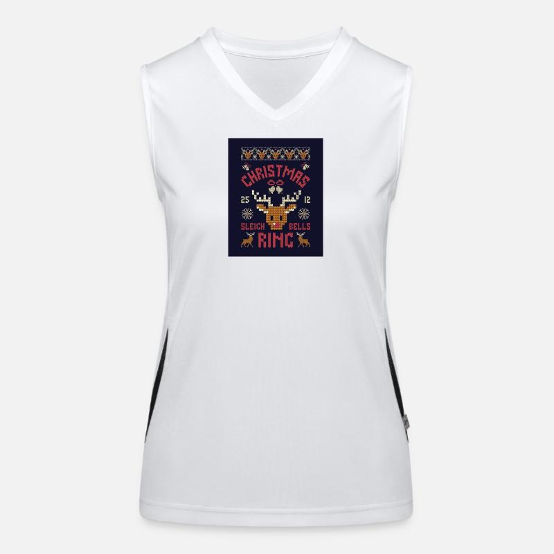 Rentierschädel-Weihnachtsknecht Funktionelles Kontrast-Tank Top für Frauen