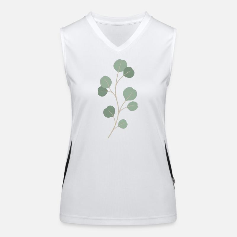 Eucalyptus Leaf Sprig Women's Functional Contrast Tank Top