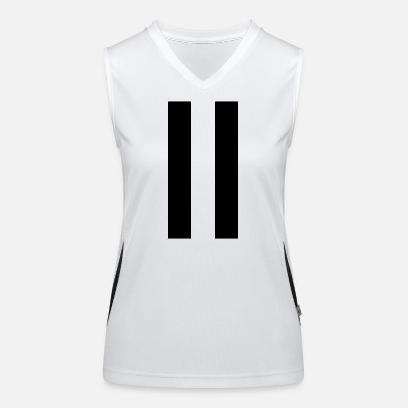 Pause-Zeichen – Modernes Minimal-Design Funktionelles Kontrast-Tank Top für Frauen