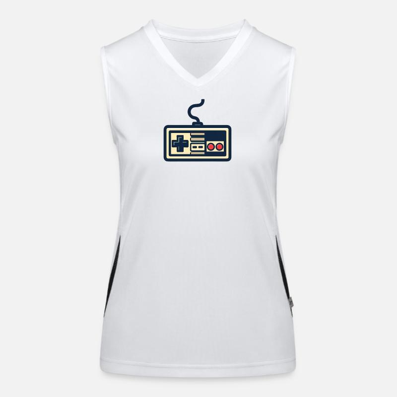 Retro game controller design Women's Functional Contrast Tank Top