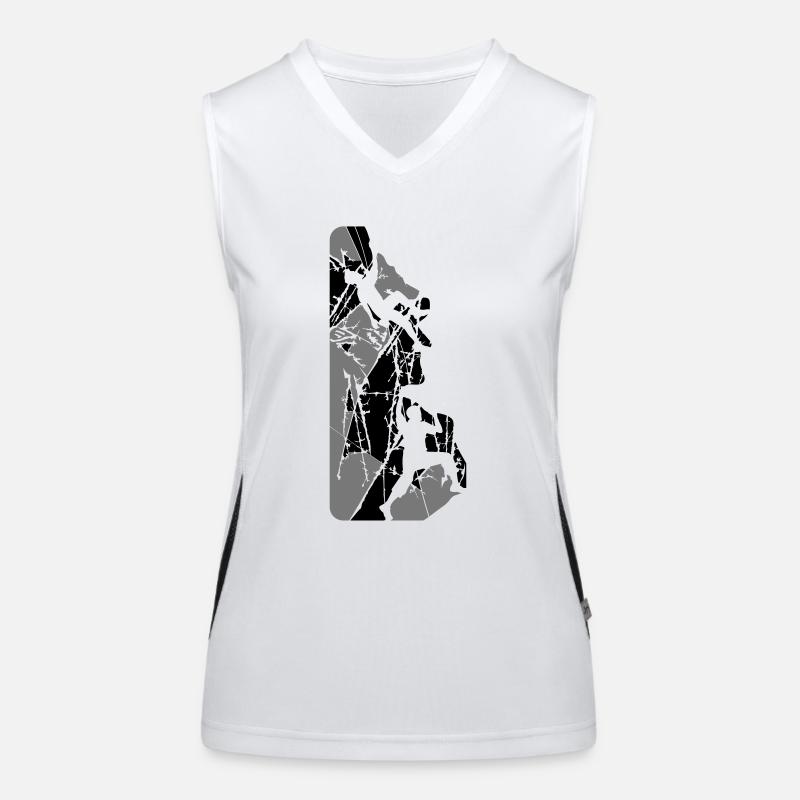 cracks scratches cool night moon sun evening team paa Women's Functional Contrast Tank Top