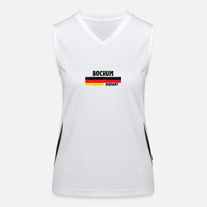 Bochum Allemagne Drapeau Débardeur respirant contrasté Femme