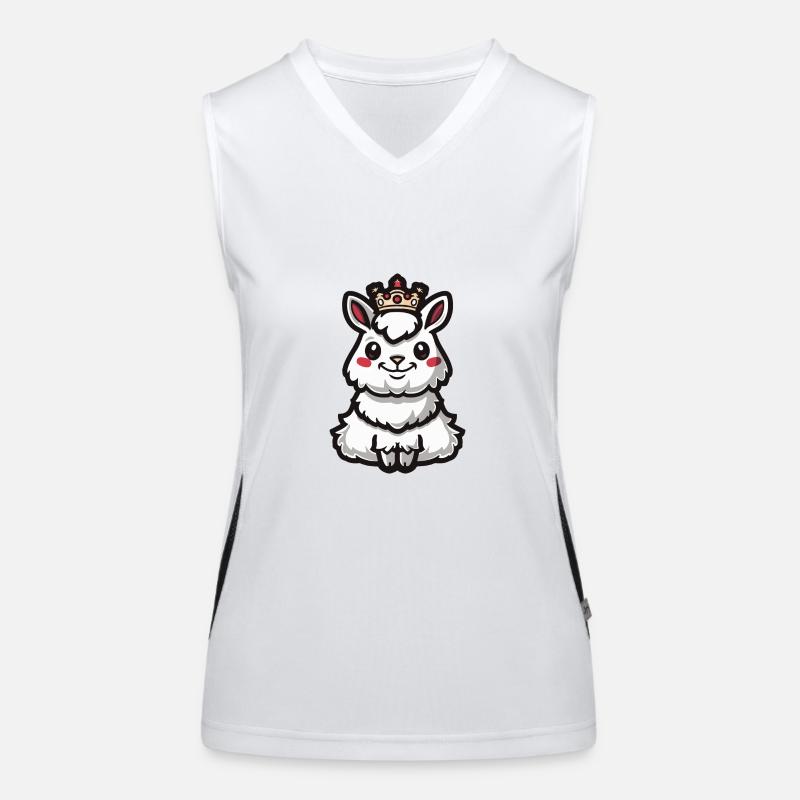 Alpaka Llama Comic Krone Funktionelles Kontrast-Tank Top für Frauen