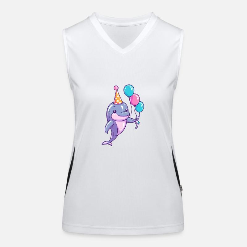 Delfin Geburtstag Baby Funktionelles Kontrast-Tank Top für Frauen