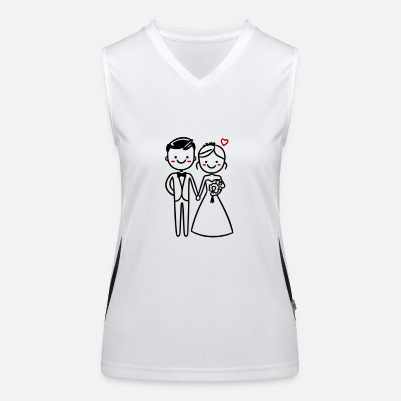Hochzeit Brautpaar Bräutigam Braut Funktionelles Kontrast-Tank Top für Frauen