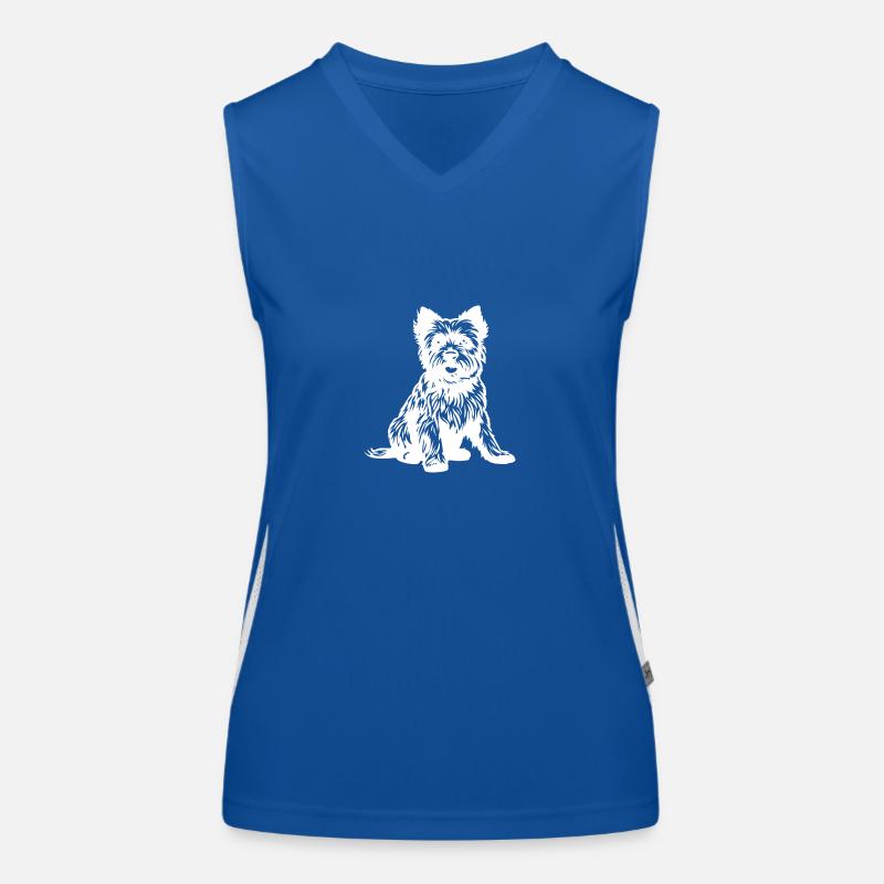 Yorkshire Terrier Dog Silhouette Women's Functional Contrast Tank Top