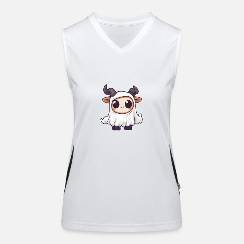 Bergziege Halloween Lustig Geist Funktionelles Kontrast-Tank Top für Frauen
