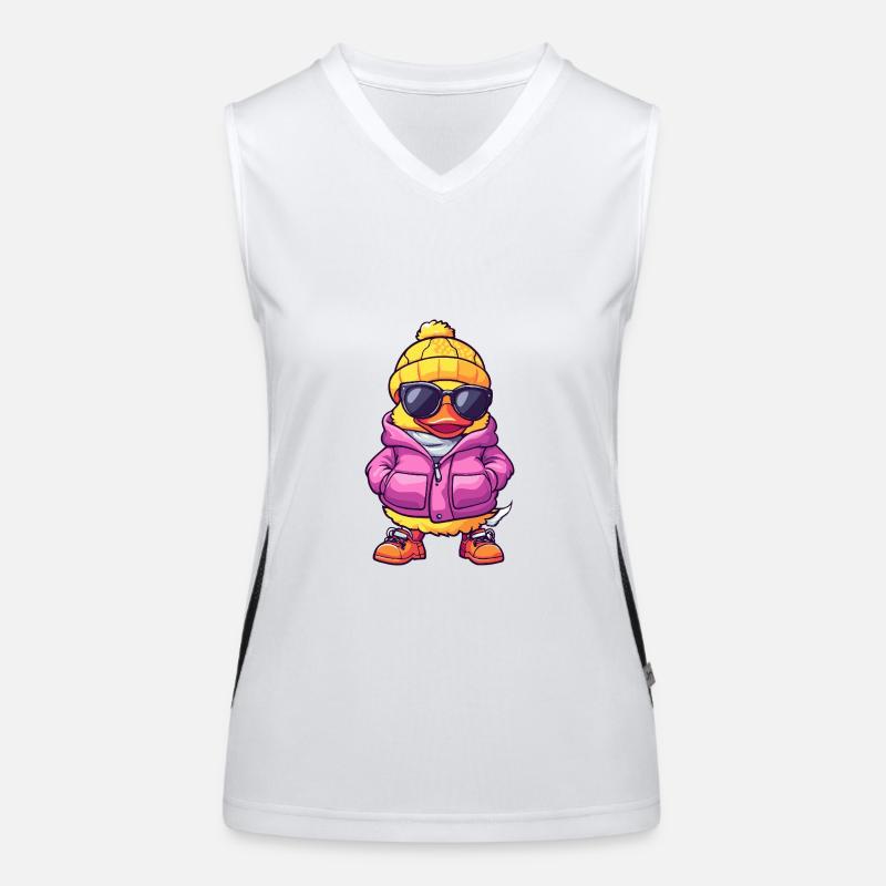 Ente Cool Comic Funktionelles Kontrast-Tank Top für Frauen