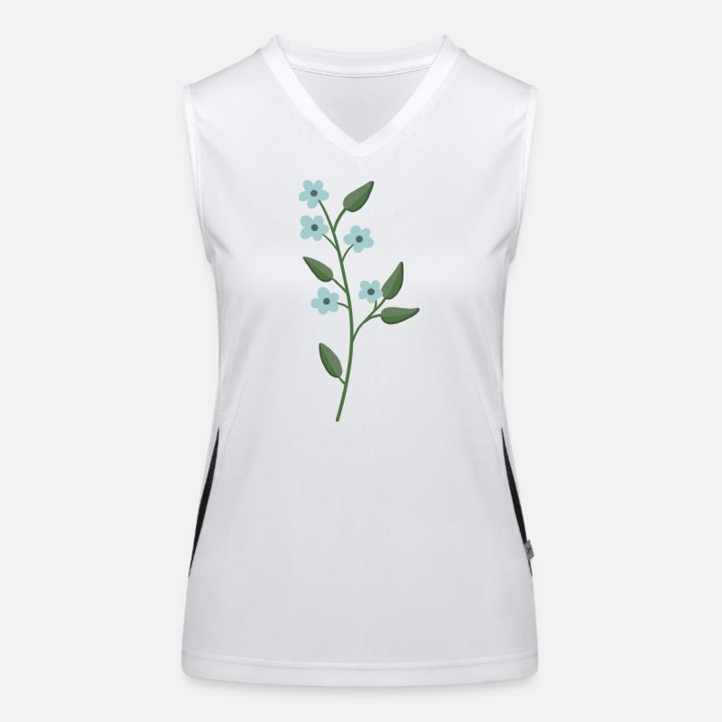 Flower light blue - Women's Functional Contrast Tank Top - white/black