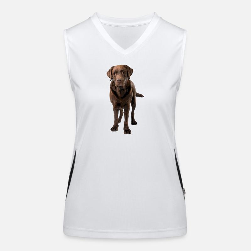 Brauner Labrador Comic Styl Funktionelles Kontrast-Tank Top für Frauen