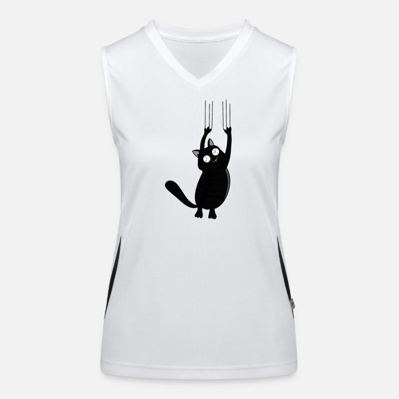 Panic Cat (Black Version) Funktionelles Kontrast-Tank Top für Frauen