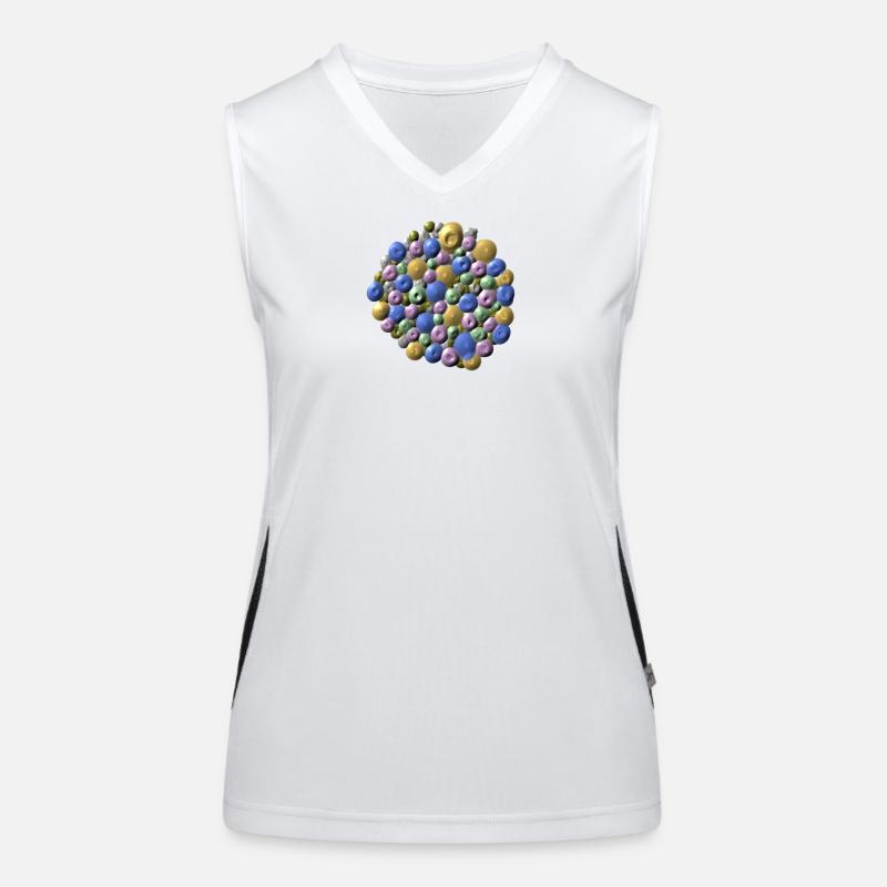 Structure moléculaire colorée aux couleurs pastel Débardeur respirant contrasté Femme
