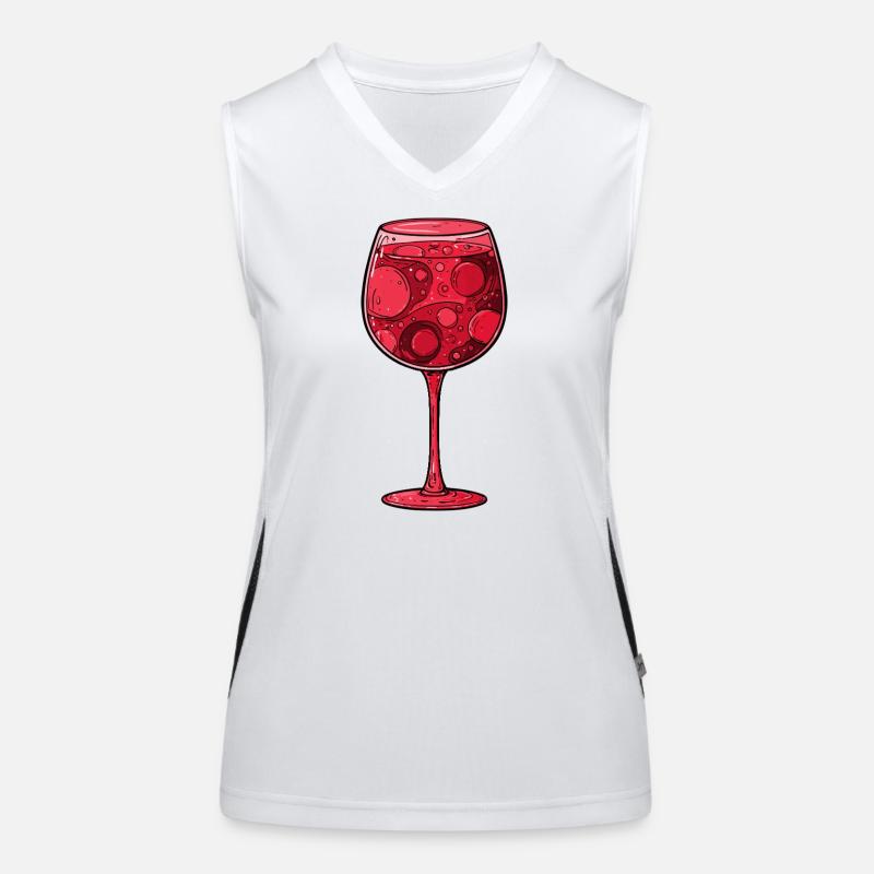verre à vin rouge Débardeur respirant contrasté Femme