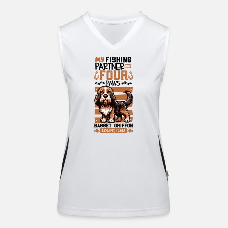 Angeln und Grand Bleu de Gascogne Funktionelles Kontrast-Tank Top für Frauen
