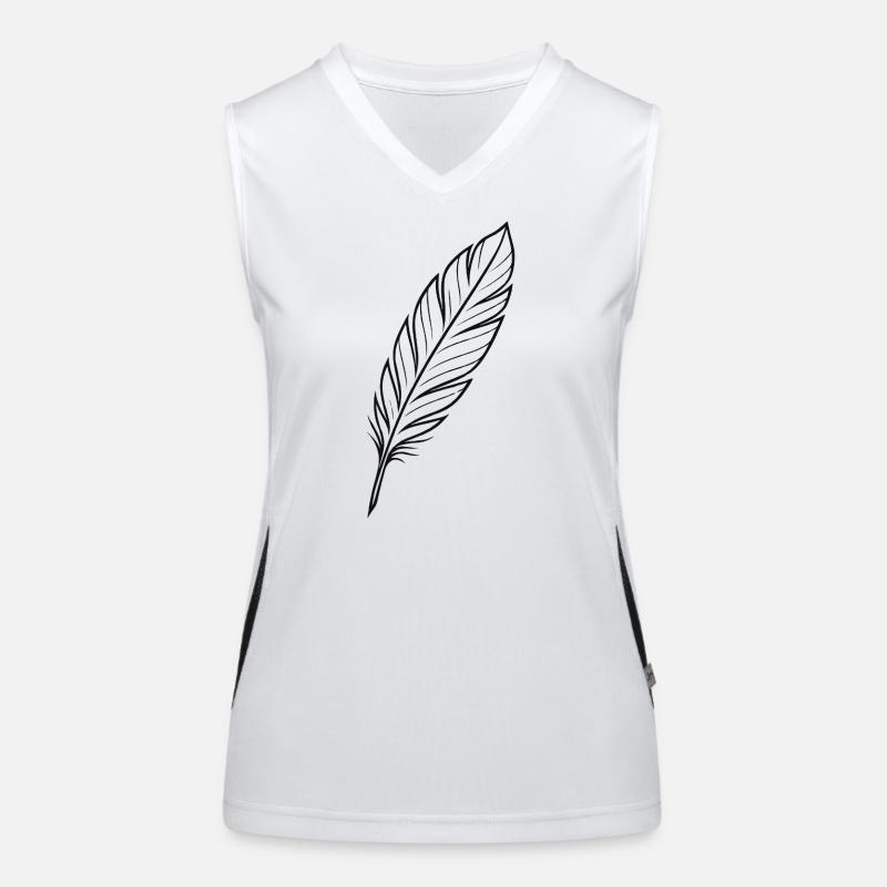 Black Feather Silhouette Women's Functional Contrast Tank Top