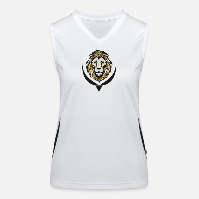 Löwenkopf Banner-Design Funktionelles Kontrast-Tank Top für Frauen