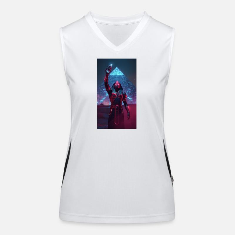 Pharaoh in neon light Women's Functional Contrast Tank Top