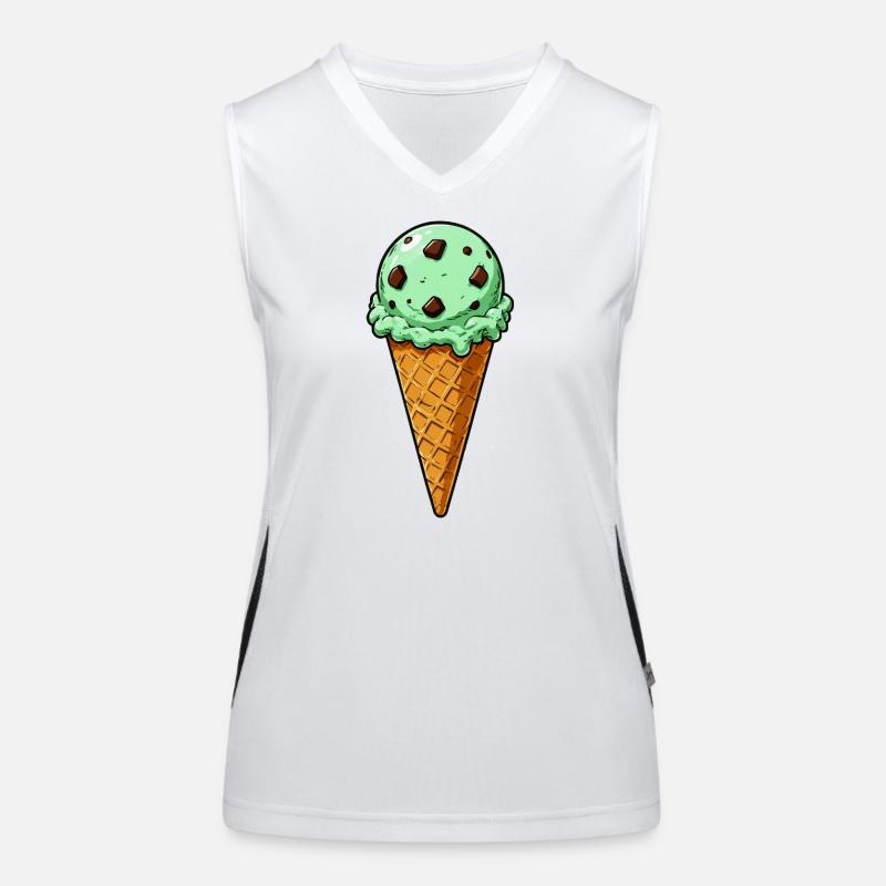 Minz Schoko Eis Kugel Funktionelles Kontrast-Tank Top für Frauen