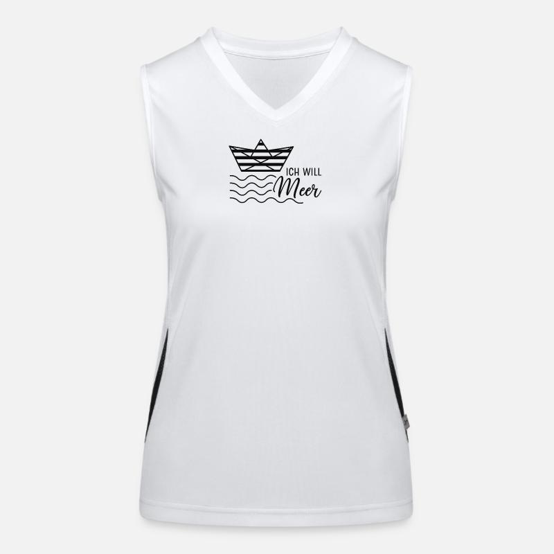 Maritime Lebensfreude Design Funktionelles Kontrast-Tank Top für Frauen