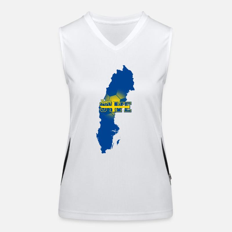 Team SWE Map Sweden with Ball Pattern Women's Functional Contrast Tank Top