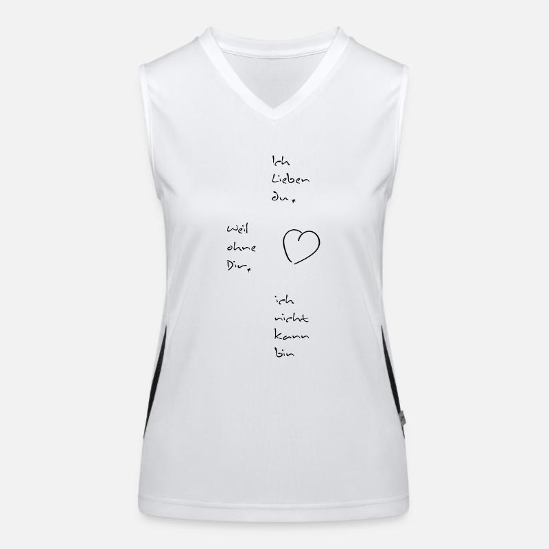 ich lieben du Funktionelles Kontrast-Tank Top für Frauen
