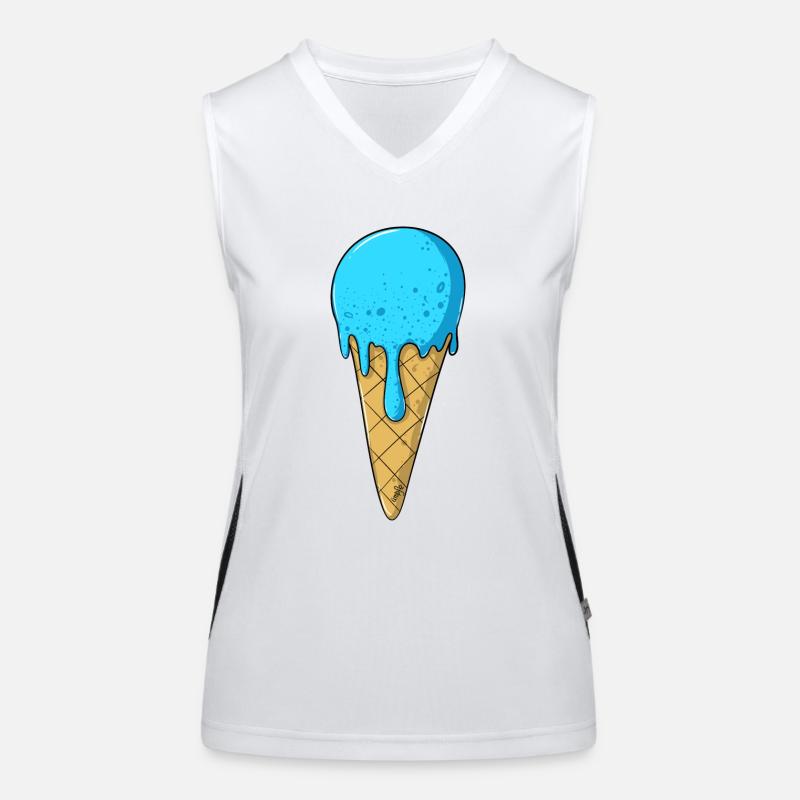 Eis | Blau Eiscreme | ICE Cream Funktionelles Kontrast-Tank Top für Frauen