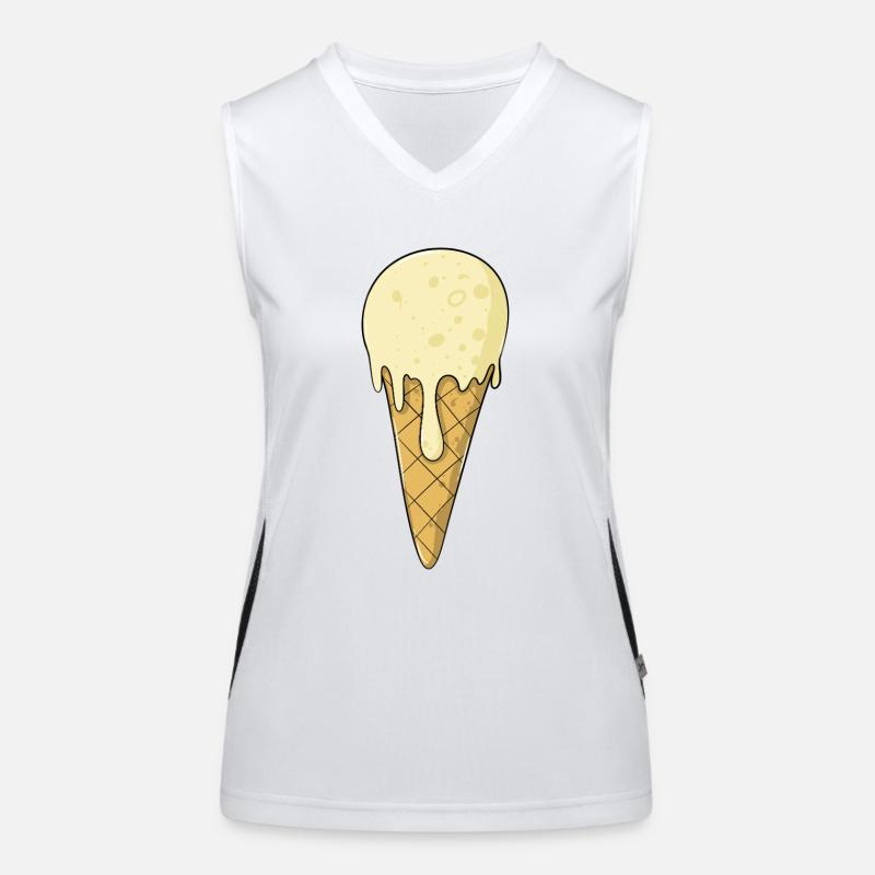 Eis | Vanille Eiscreme | Icecream Funktionelles Kontrast-Tank Top für Frauen
