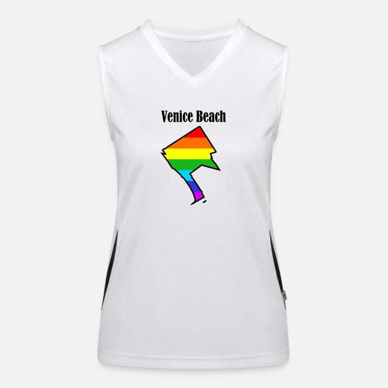 Venice Beach L.A. rainbow - Women's Functional Contrast Tank Top - white/black