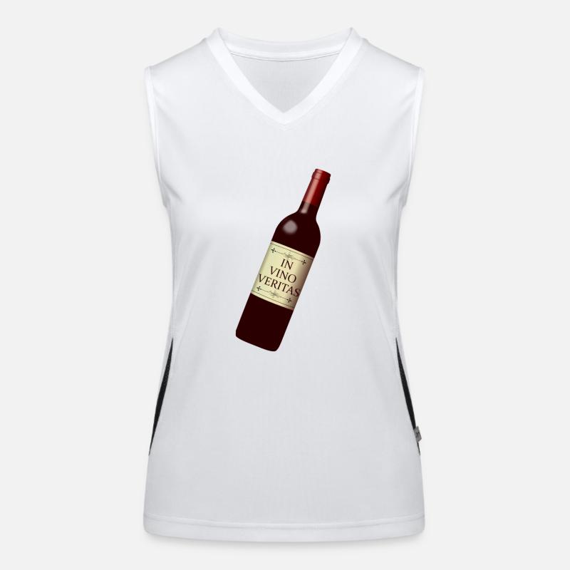 weinflasche in vino veritas Funktionelles Kontrast-Tank Top für Frauen