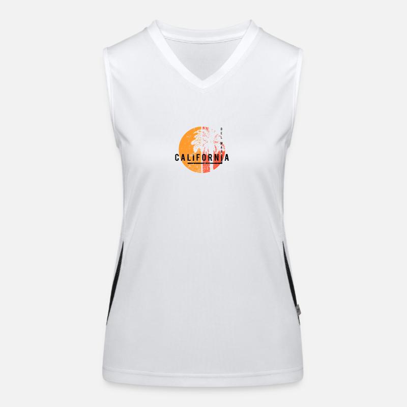 Del Mar California Cool Native Palm Tree Women's Functional Contrast Tank Top