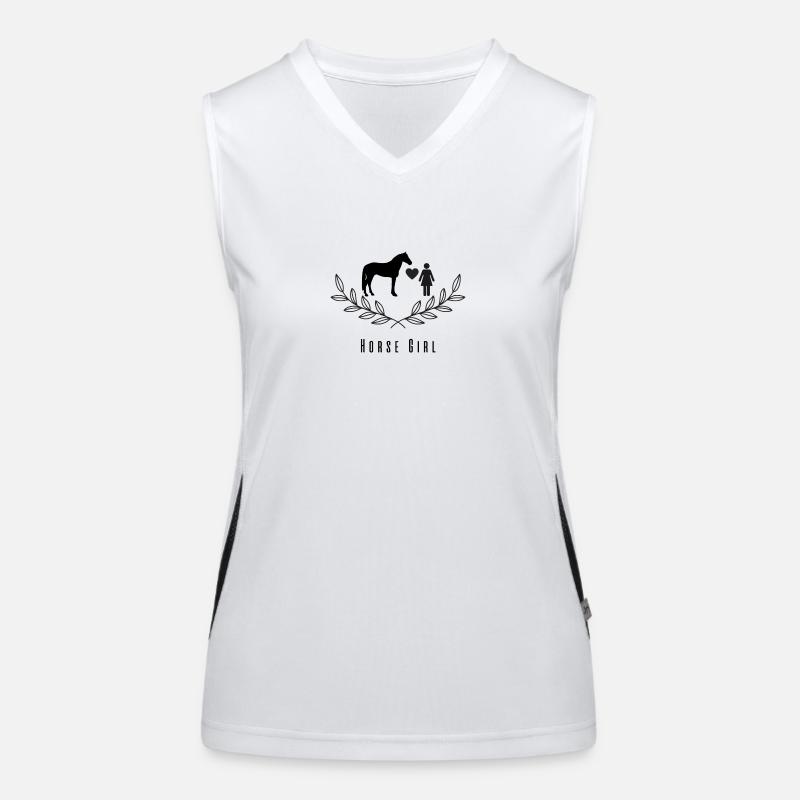Pferd Mädchen Funktionelles Kontrast-Tank Top für Frauen