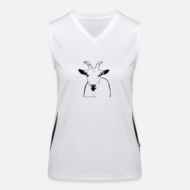 goat outlined Women's Functional Contrast Tank Top