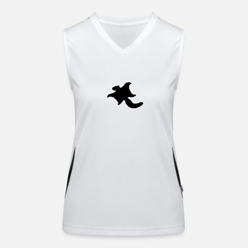 Flying squirrel (logo large, black) Women's Functional Contrast Tank Top