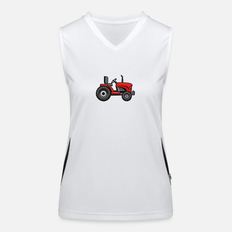 Roter Rasentraktor Funktionelles Kontrast-Tank Top für Frauen