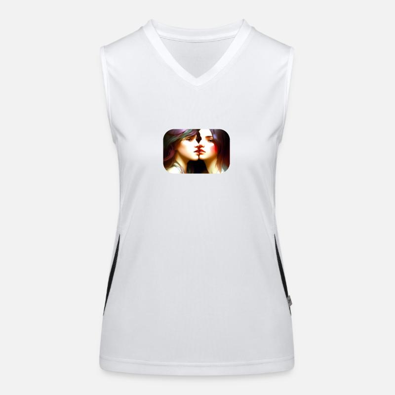 Zwei Mädchen zusammen Funktionelles Kontrast-Tank Top für Frauen