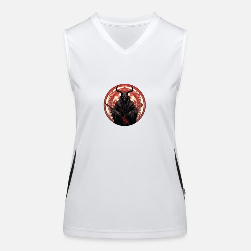 Demon Hunter Devil rund Design Funktionelles Kontrast-Tank Top für Frauen