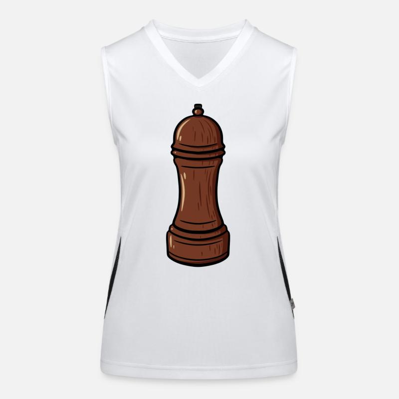 pepper mill salt mill pepper shaker pepper salt Women's Functional Contrast Tank Top
